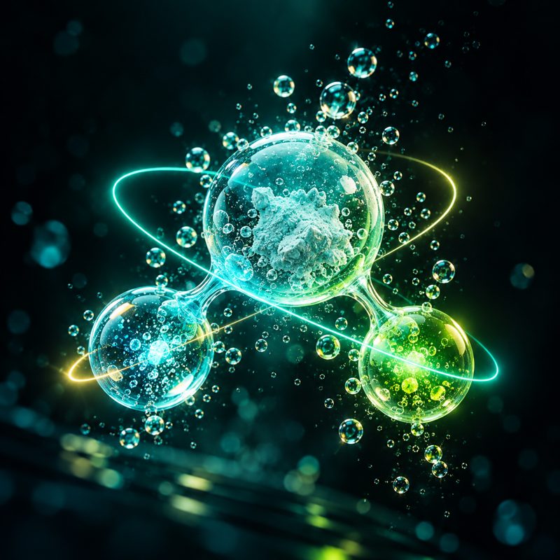 Mineral molecule cluster with bubbles